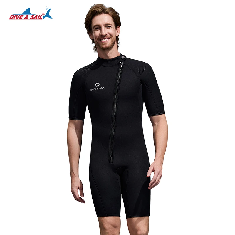 

Неопреновый мужской/женский короткий гидрокостюм 2 мм, гидрокостюм на молнии спереди для дайвинга, плавания, серфинга, подводного плавания, бойлег с короткими рукавами