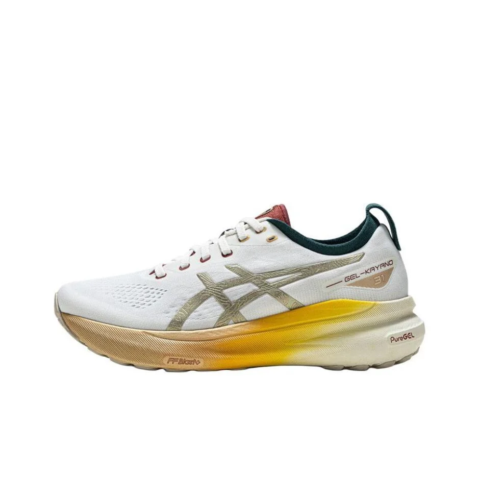 ASICS Gel Kayano 31 Abrasion Resistant Breathable Support Low top Running Shoes Men's White Gold 1011C097-100