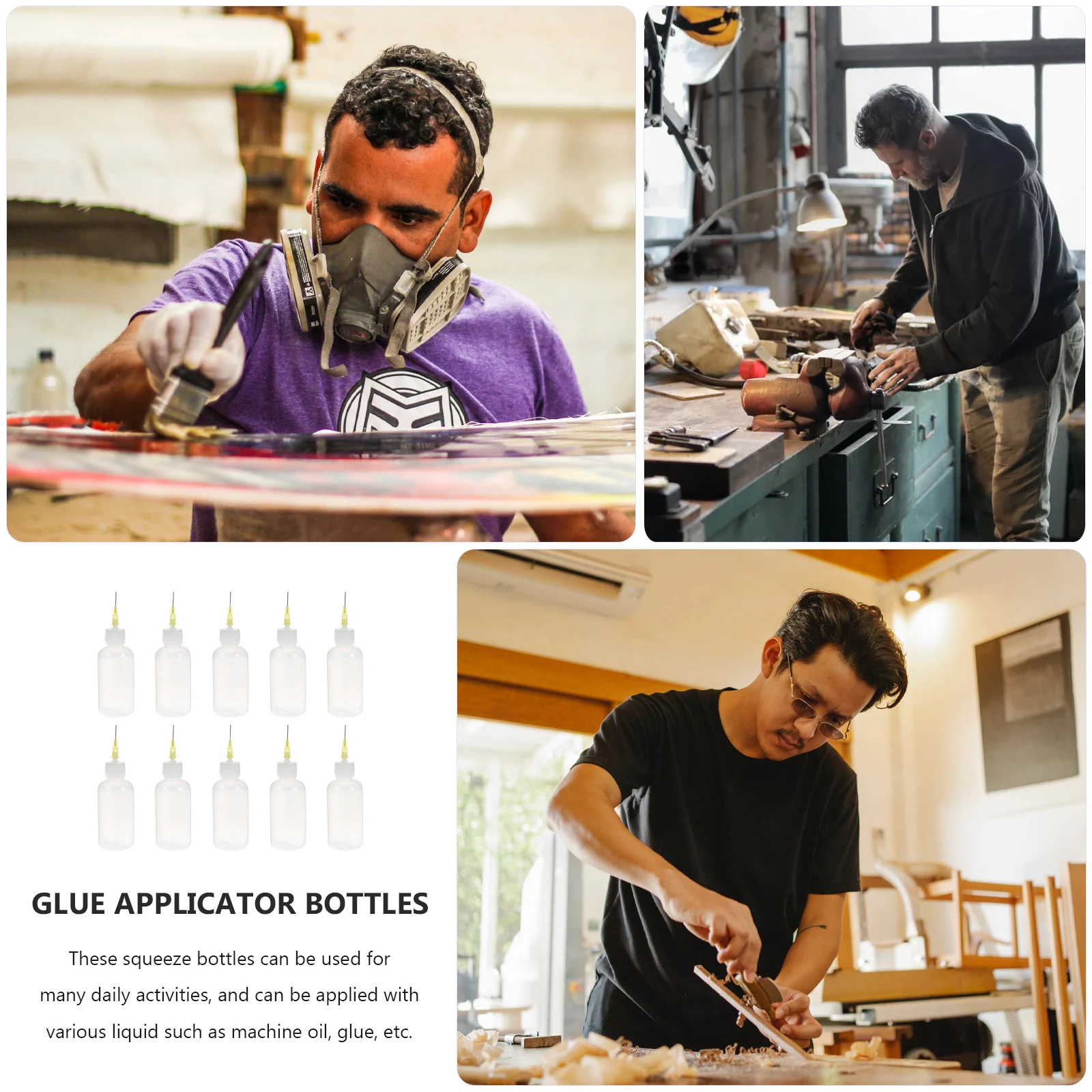 

10Pcs Glue Dropper Bottles Needle Tip Plastic Applicator Bottles for DIY Crafts Industrial Adhesives Squeeze Glue Storage