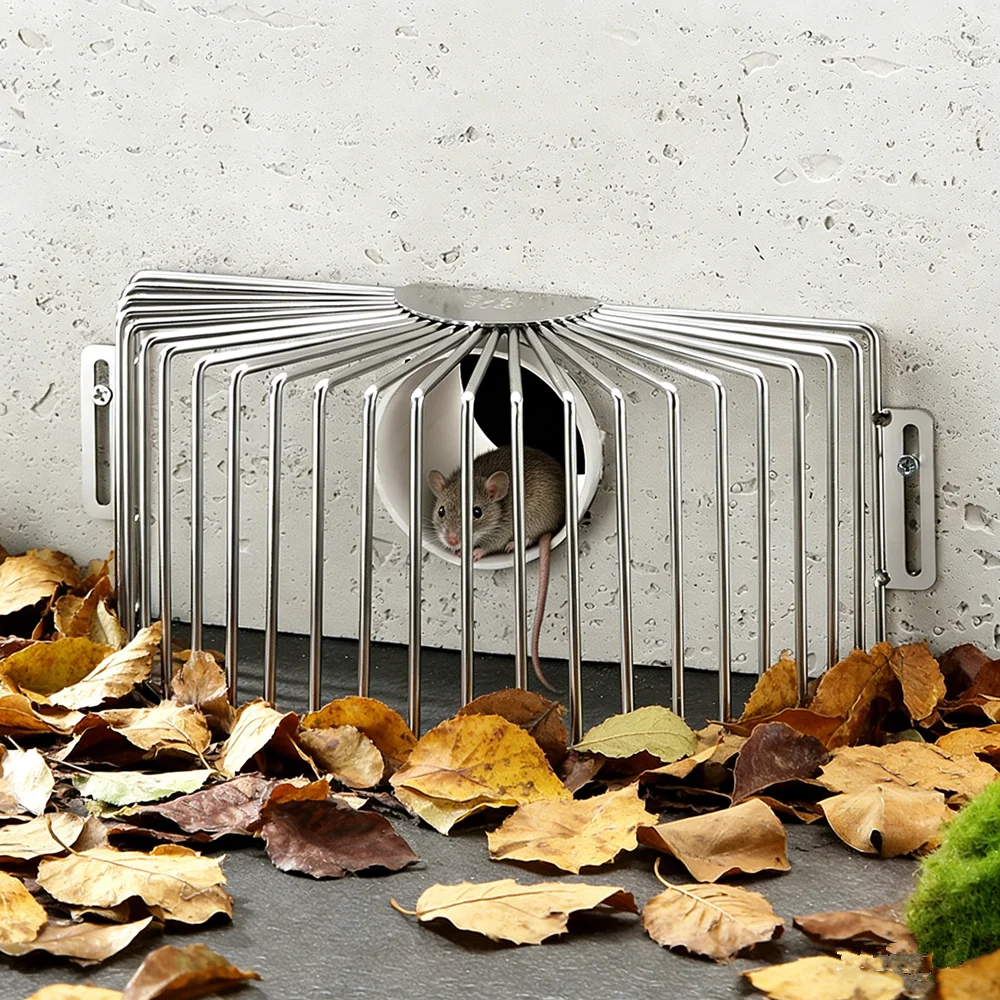 

Stainless Steel Wall Side Drain Cover Drainage Grille Filter Screen Anti Mouse Leaf Blocking Rooftop Balcony Floor Drain Cover