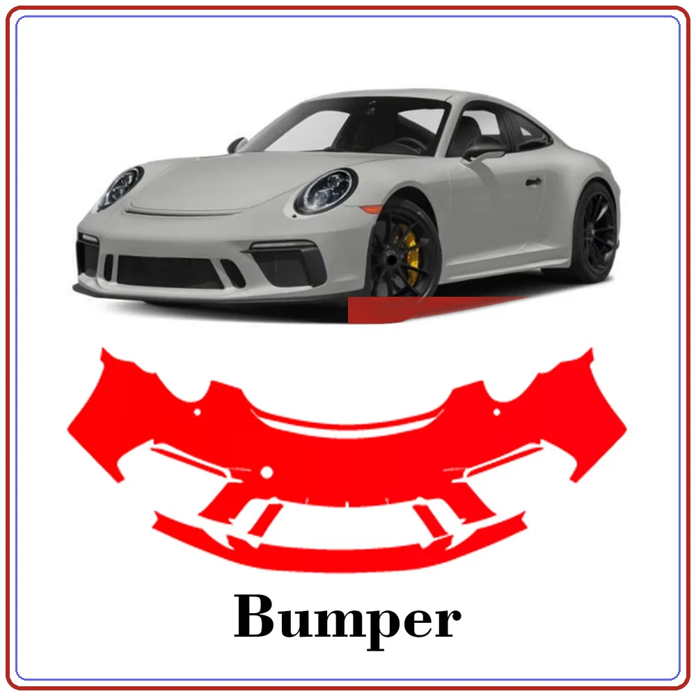 For Porsche 911 GT3 2018-2020 Precut TPU Paint Protection Film PPF Front Bumper Kit Clear Bra Stone Guard EU UK