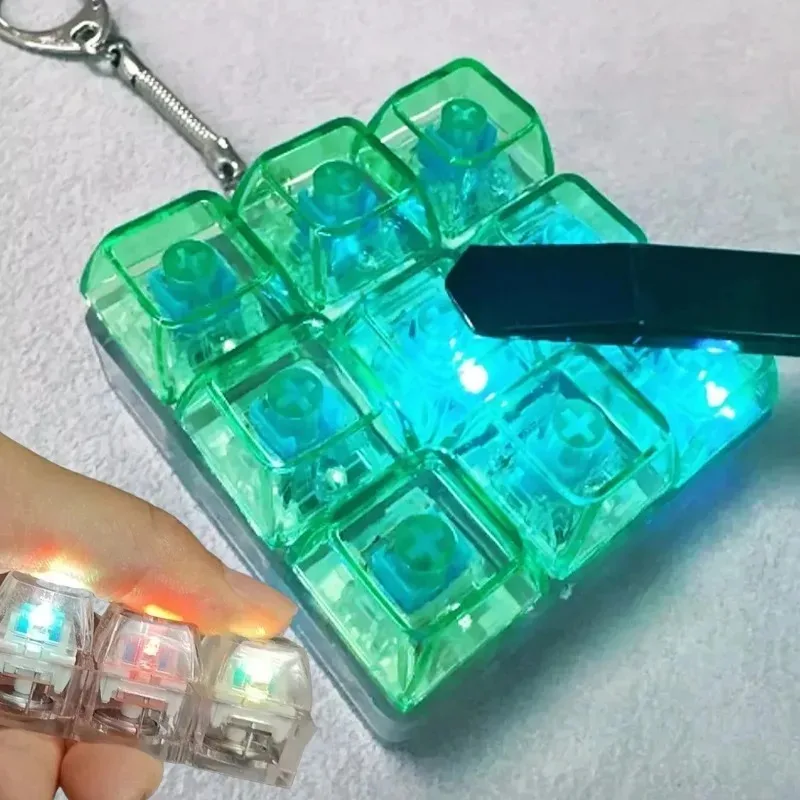 Creative 2/4/9Key Press Keyboard Fidget Toy Stress Relief Light Up Gadget for Adult Office Boring Time Hot Product Series
