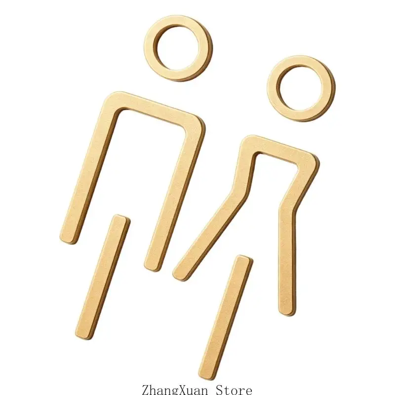 Toiletten-Identifikationsschild-Set aus Acryl, Türschilder für Männer und Frauen, WC-Beschilderungsaufkleber mit erhabener – Detail 4