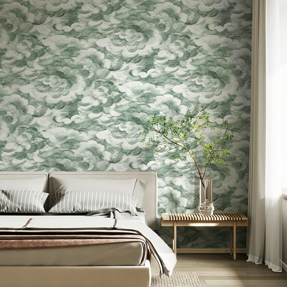 New Chinese Auspicious Clouds Wallpaper Living Room Bedroom Tv Background Mural Pvc Waterproof Wall Papers