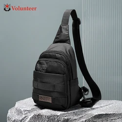 VOLUNTEER Oxford Cloth Chest Sling Bag for Men Casual Multifinonal Outdoor Travel Running Mens Crossbody Shoulder Bags 1829-14