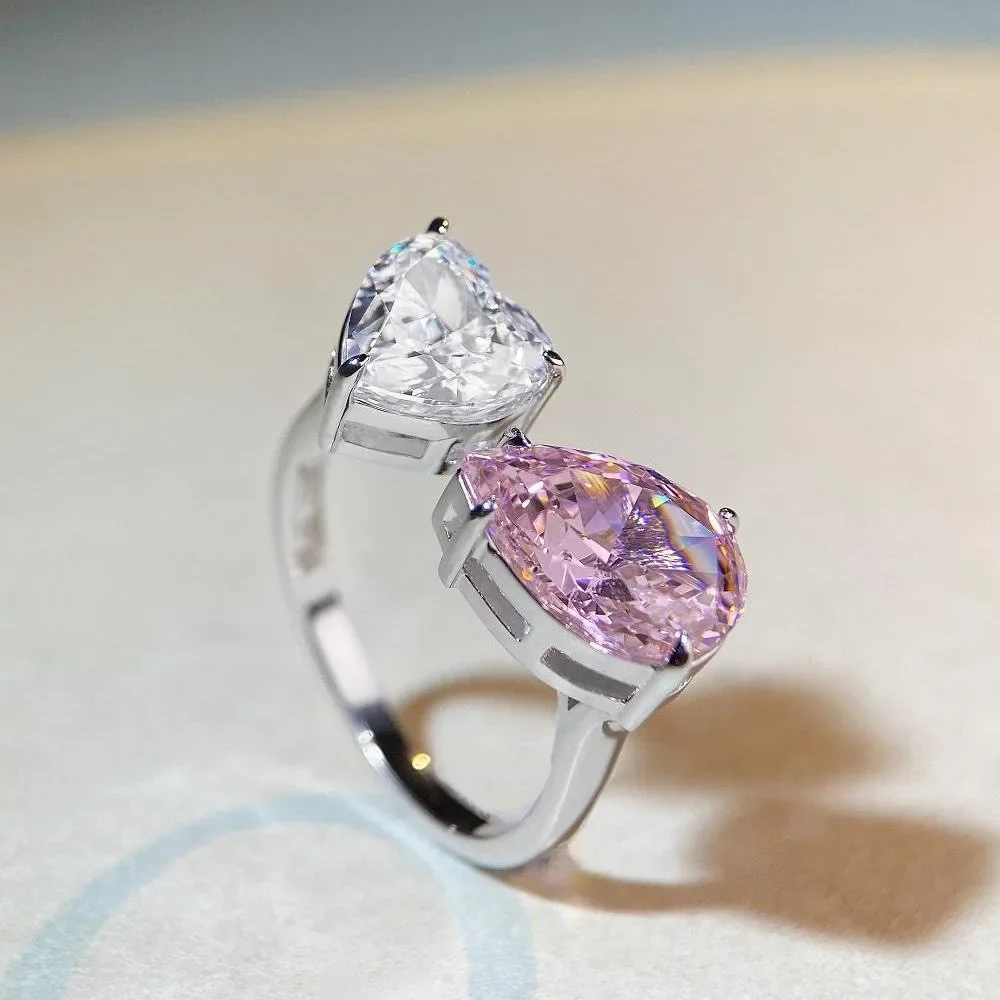 PT950 Platinum Love Heart Inspired Versatile Ring