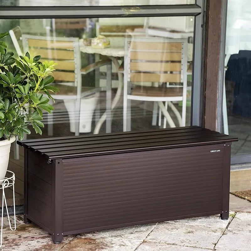 

Outdoor Garden Storage Box Locker Grocery Cabinet Tools Sunscreen Rain Protection Outdoor Balcony Japanese Simple Strip