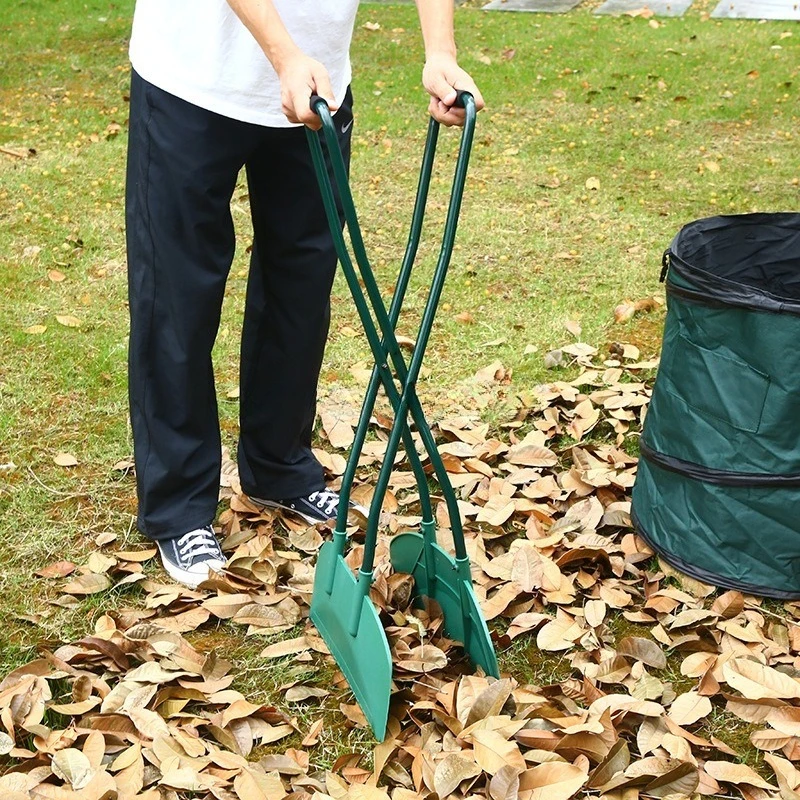 

Stainless Steel Leaf Grabber Garden Rake Extended Handle For Yard Lawn Fallen Leaves Clearing Lightweight Gardening Hand Tools