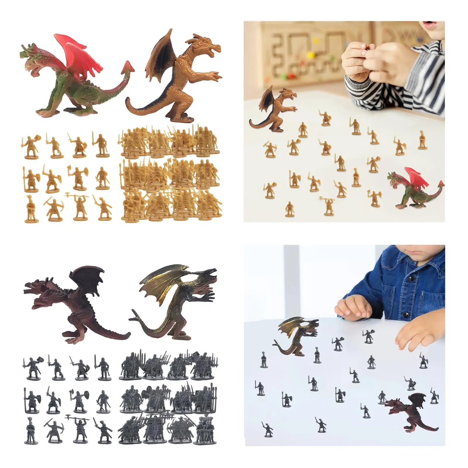 Figuras de acción de caballeros medievales, juguete de construcción coleccionable, Escena de mesa de arena grande, para niños de 3, 4, 5, 6, 7, 8, 9 y 10 años, 1/72