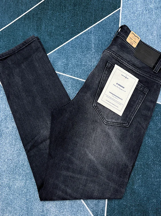 

Pure Cotton Bla Men's Jeans Straight Leg Spring Autumn Retro Waed Casual Loose Fit Jeans American Sle Trendy Versatile