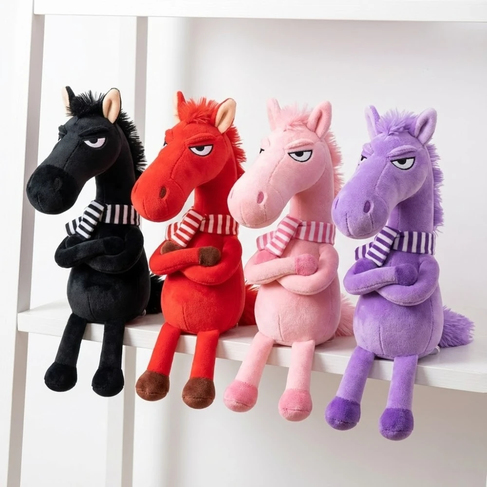 مضحك أفخم الحصان المفاتيح وقح المهر حقيبة سحر قلادة غاضب الوجه القبيح لطيف محشوة دمية على شكل حيوان حلقة رئيسية ظهره اكسسوارات #6