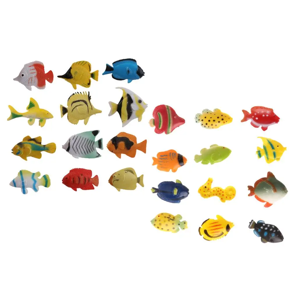 24Pcs Plastic Marine Animals Toy Assorted Model Figures Kids Child Toys