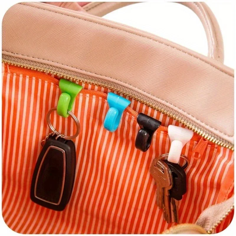 2PCS Colorful Mini Bag Clip, Anti-Lost Key Hook, Portable Bag Organizer for Handbag Backpack Travel Bag