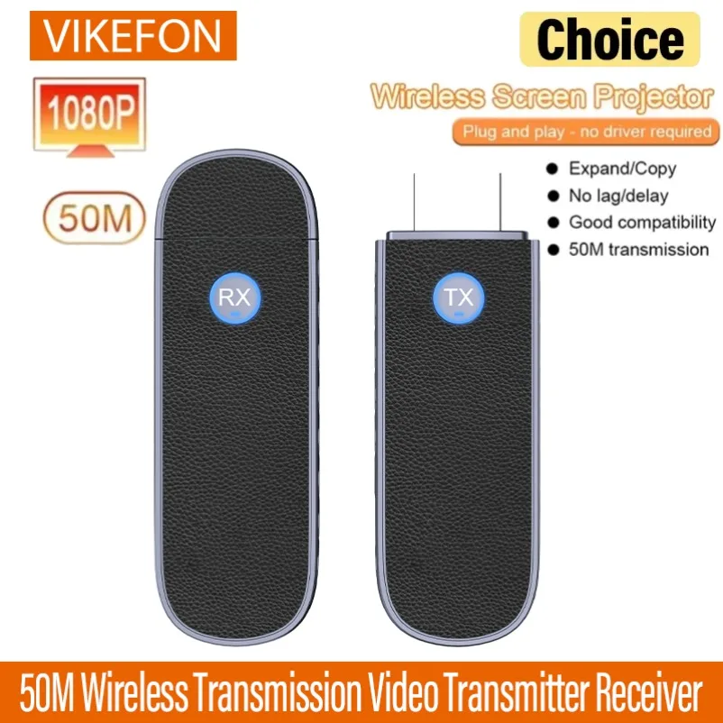 1080P 50M Wireless HDMI-Compatible Video Transmitter Receiver Extender Display Adapter Dongle For Phone TV Monitor Projector