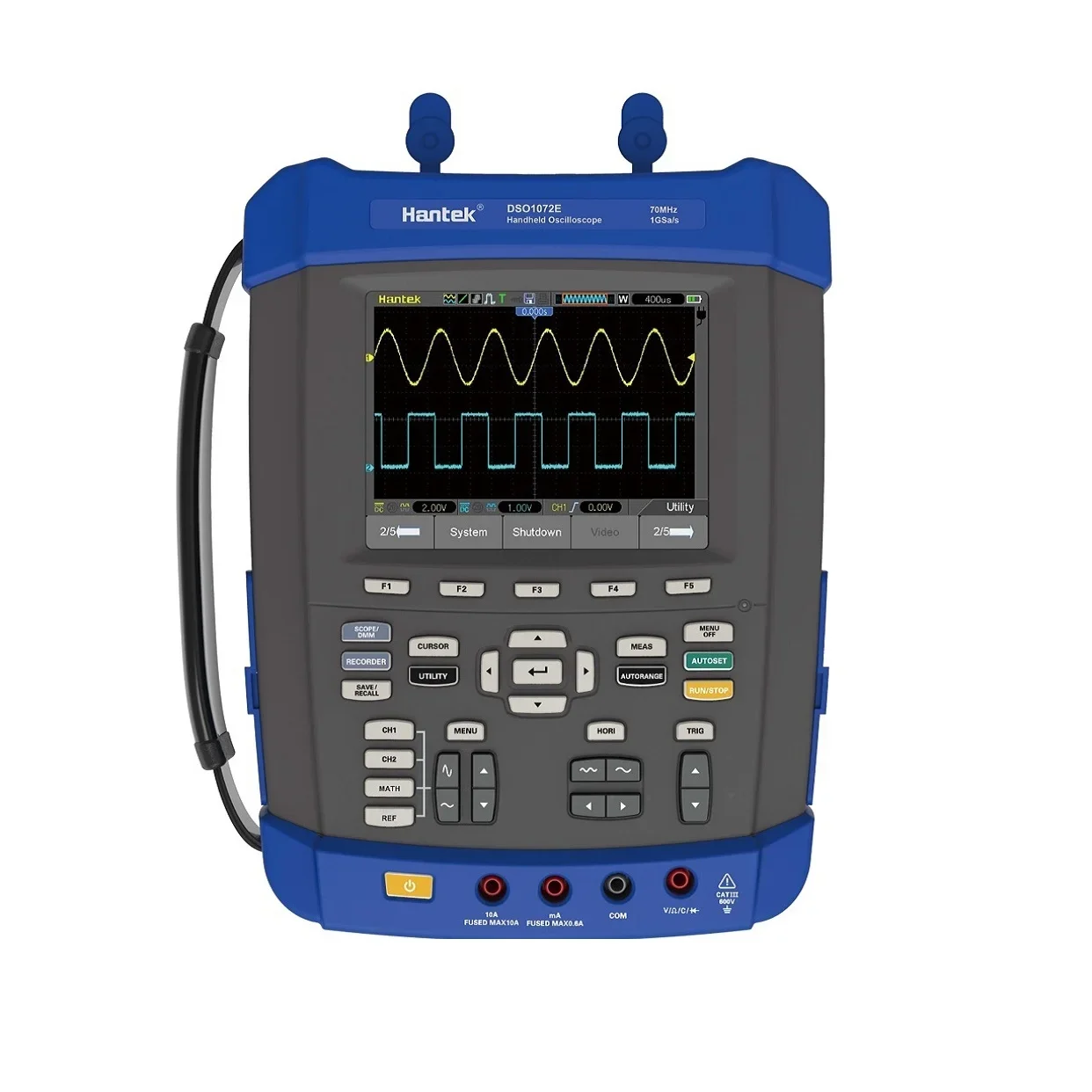 Hantek DSO1102E Oszilloskop/Recorder/DMM/FFT-Spektrumanalysator/Frequenzzähler 5 in 1