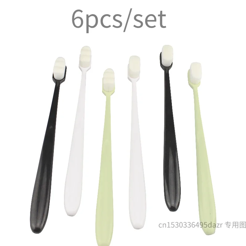 

New Sdottor 6Pcs Ltra-fine Toothbrushes Wave Nano Million Bristles Micro Soft Tooth Brush With Holder Portable Oral Care Eco Pro