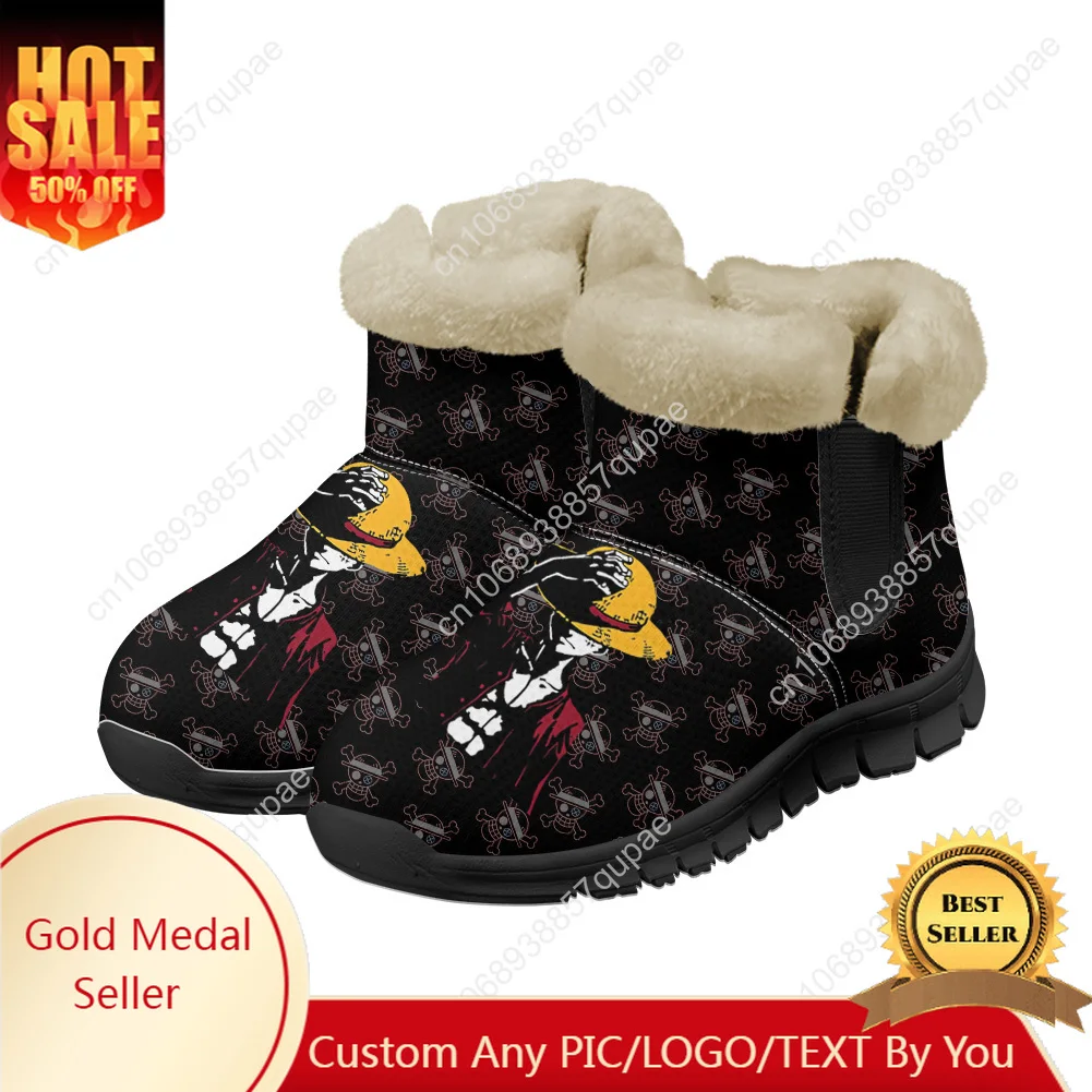 

D L-Luffy Snow Boots Chucky Cartoon Cute Mens Womens Teenager Customized Boot Casual Keep Warm Snow Shoe Couple Sports Shoes