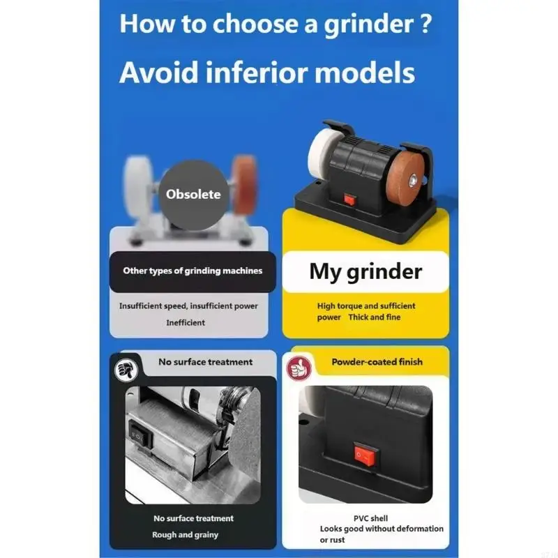 

Электрическая мини-шлифовальная машина 100 Вт, настольная шлифовальная машина, бесступенчатая регулировка скорости для заточки