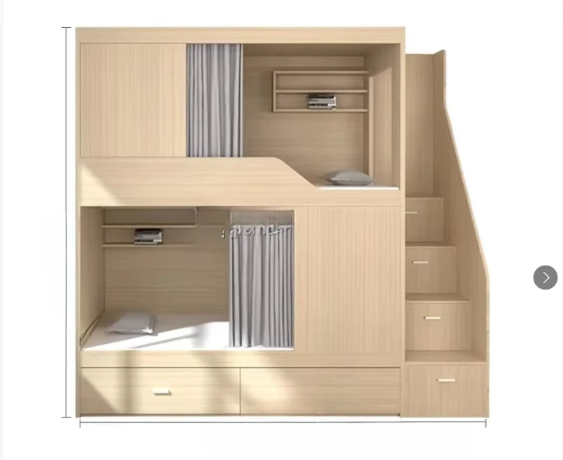Modern design inspired by space capsules Solid wood bunk beds Student dormitory apartment electronic sports hotel