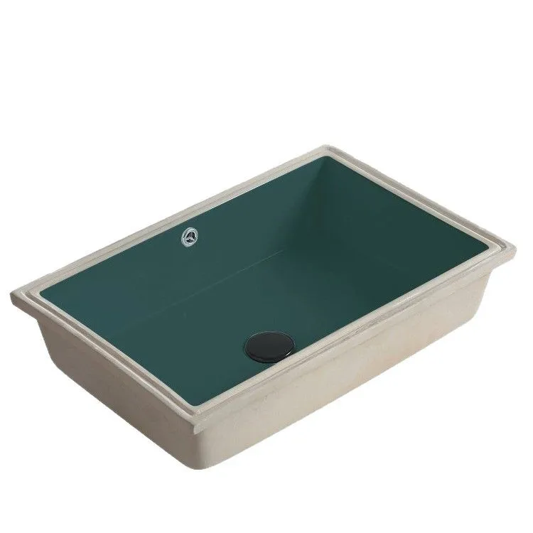 

Nordic dark green under-counter basin, household embedded wash basin single basin, ceramic basin square