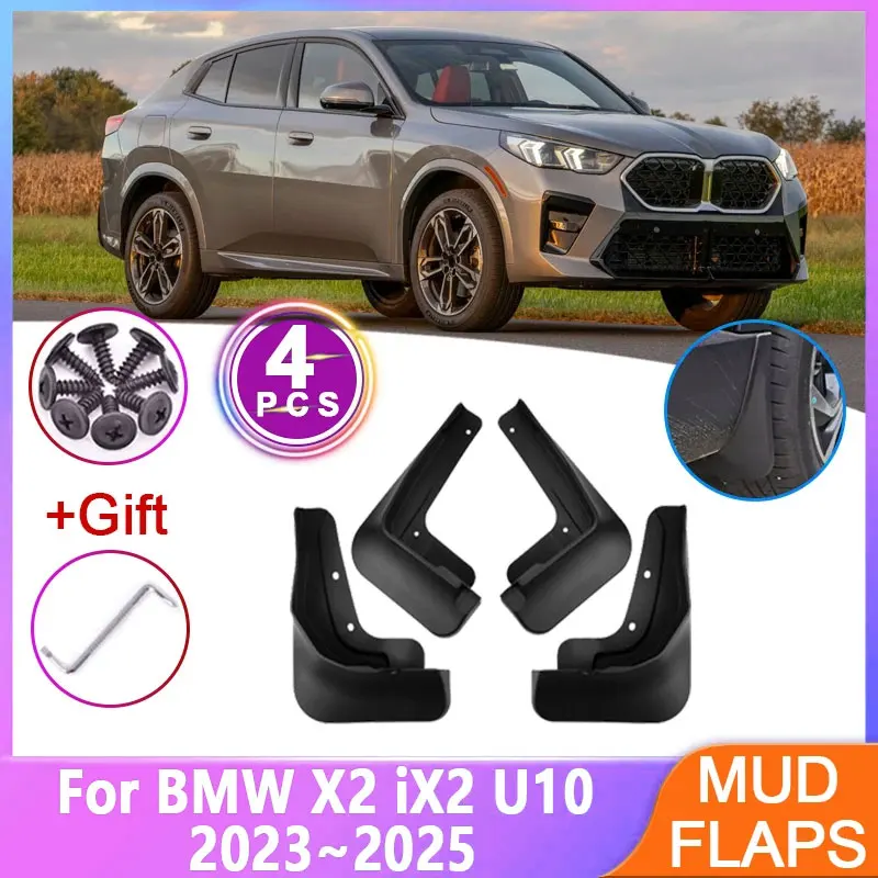 

Для BMW X2 (iX2 U10) 2023-2025: Комплект из 4 передних и задних брызговиков (защита от брызг) для автомобиля, автозапчасти, инструменты