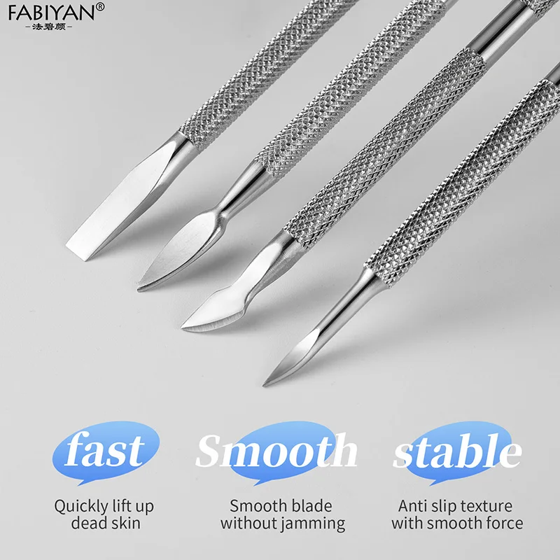 Double Sided Stainless Steel Metal Cuticle Dead Skin Pusher Trimmer Remover Push Finger Tip Nail Art Manicure Pedicure Care Tool