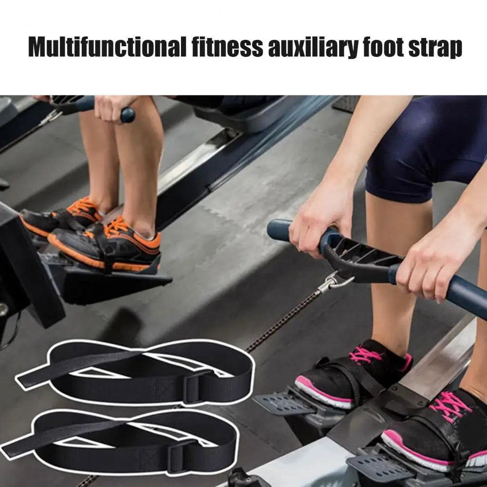 Heavy Duty Foot Strap Adjustable Heavy Duty Rowing Machine Foot Straps Set of 2 Replacement Fitness Equipment for Workout