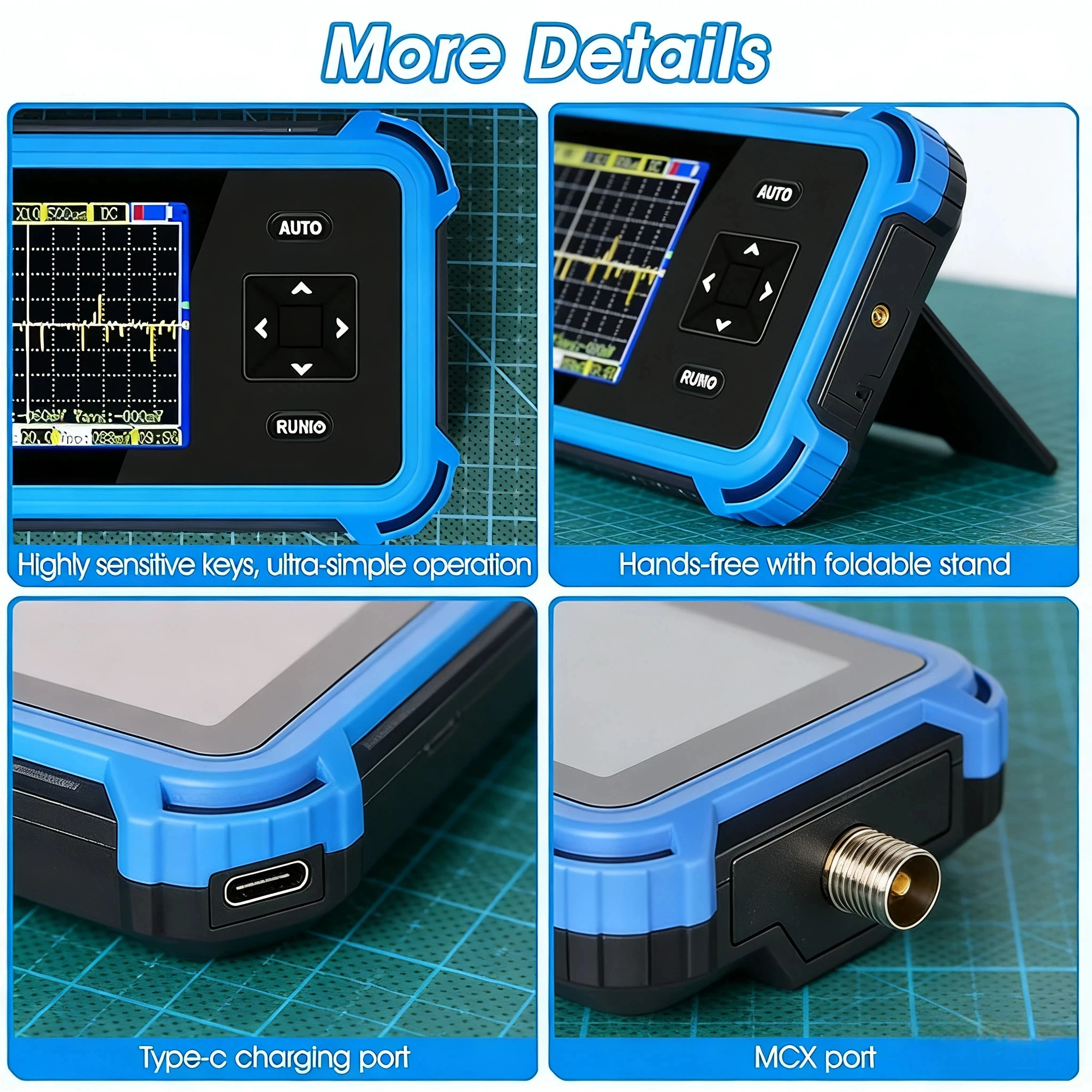 Mini oscilloscope, 1MHz bandwidth, 8.33MSa/s, suitable for automotive DIY, electronics enthusiasts, and student laboratories