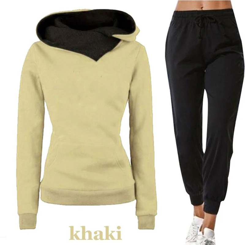 2023 Fashion Women's Slim Fit Hooded Sportswear Jogging Set Women's Hooded Sportswear Set Hooded+Pants Two Piece Set