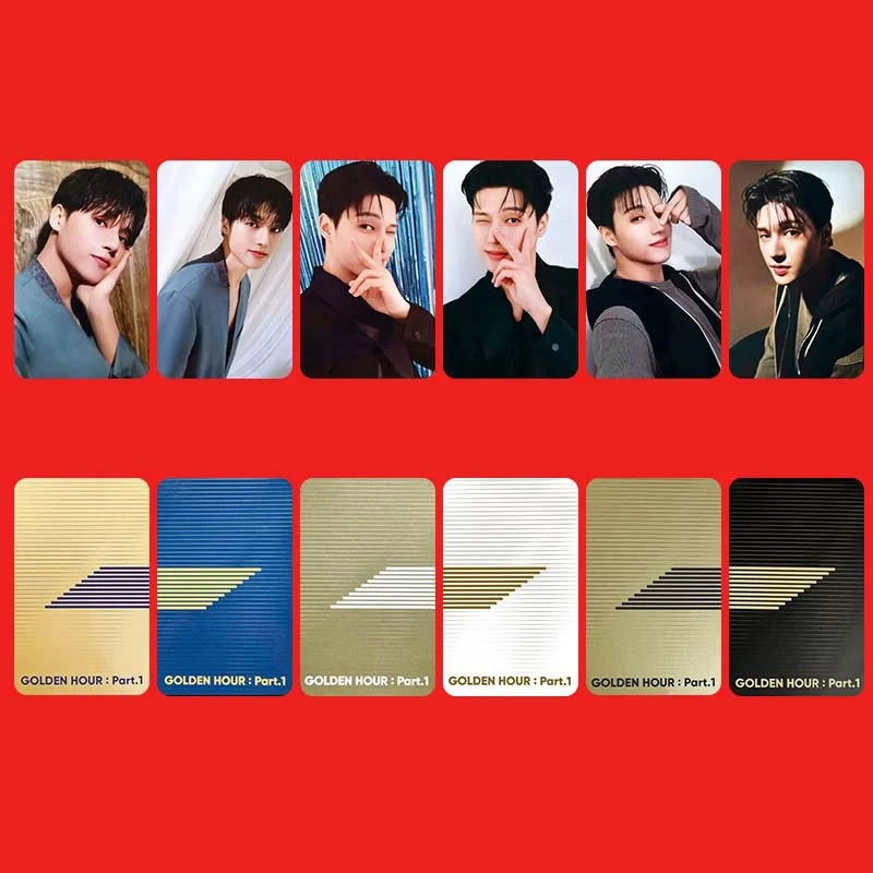 6pcs/set K-POP ATEEZ boy band mini ten album GOLDEN HOUR: Part.1 LOMO card Mingi San Hongjoong Seonghwa postcard photo card kpop