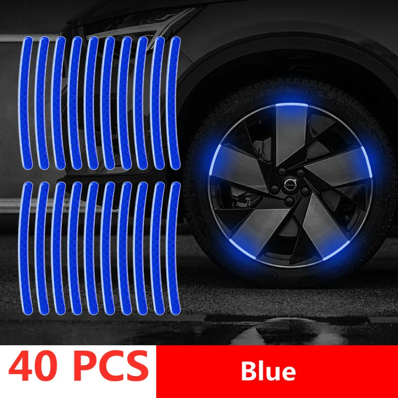 Car Wheel Hub Reflective Stripes Door Safety Opening Warning Sticker Tape Auto Rear Warning Reflective Tape Exterior Accessories