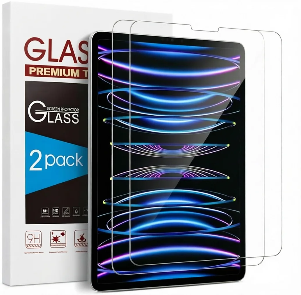 2PCS Tempered Glass For Ipad For Ipad  8 7 6 5 9th 10th Generation Ipad Pro 11 12.9 10.5 9.7 Air 5 4 13 2024 Screen Protector