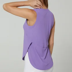 Camiseta deportiva sin mangas para mujer, Top corto para gimnasio, ropa de Yoga, chaleco para mujer, ropa deportiva para correr, entrenamiento