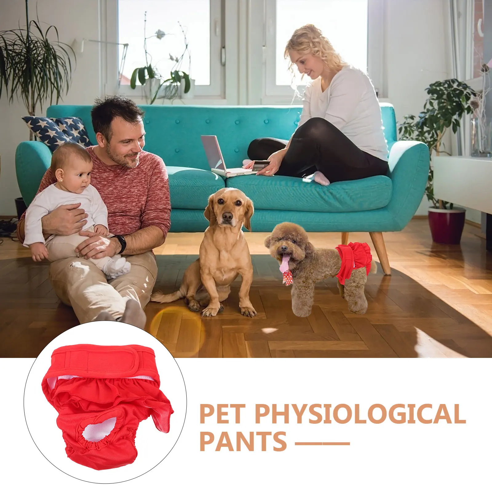 

Pet Physical Pant Reusable Washable Dog Diaper Breathable Leakproof For Female Dog Heat Pants Period Nappies Pet Supplies
