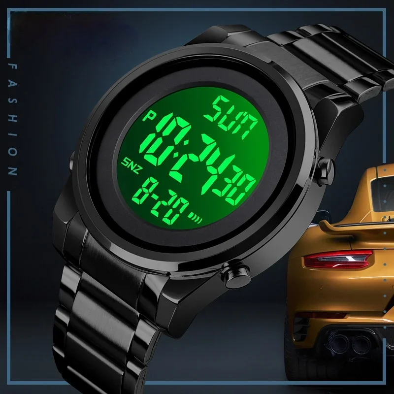 Top Digital Men's Watches Fashion LED Men Digital Wristwatch Male Clock Hour For Mens Reloj Hombre Electronic Watch 2 Time