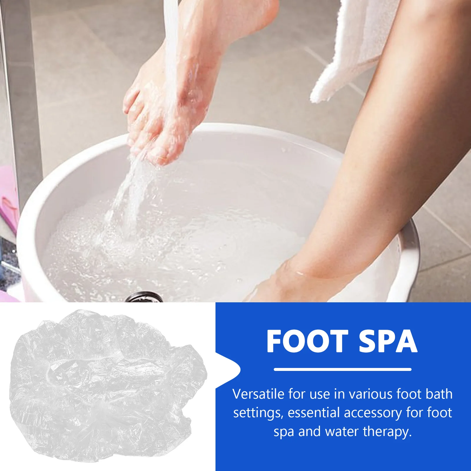 

100 Pcs Pediatric Spa Lining Liners Disposable Foot Bath Cover Plastic Tub Covers