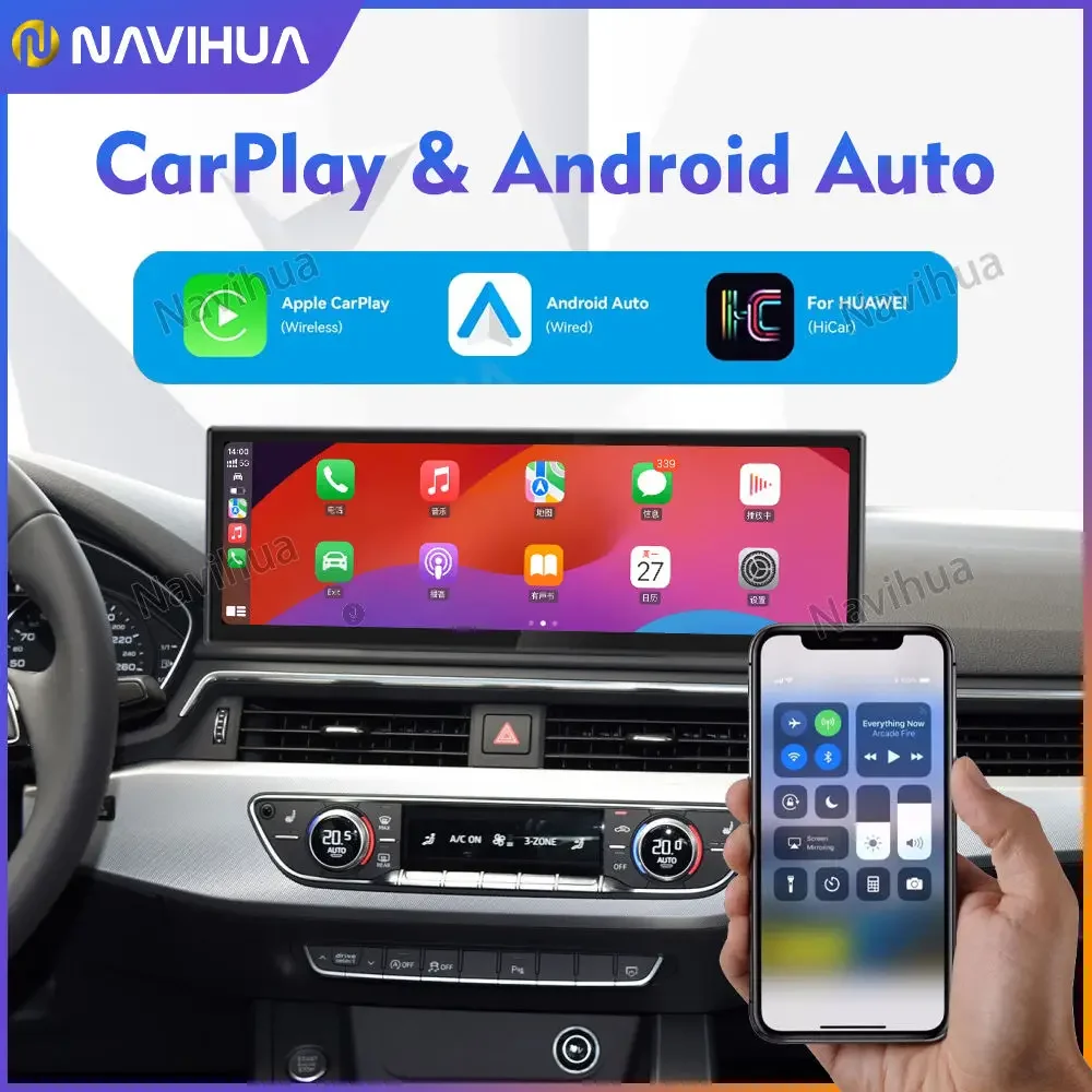 Navihua New Design 14.9 inch Android Car Radio GPS Navigation Multimedia Car DVD Player Auto Monitor for Audi A4 A5L 2017-2019