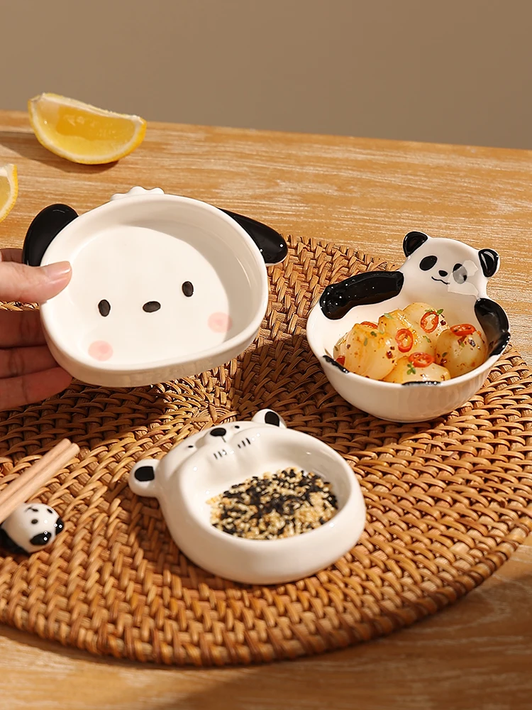 Plato pequeño y bonito para salsa, aderezos, condimentos, carne estofada, hot pot, salsa de soja y vinagre.