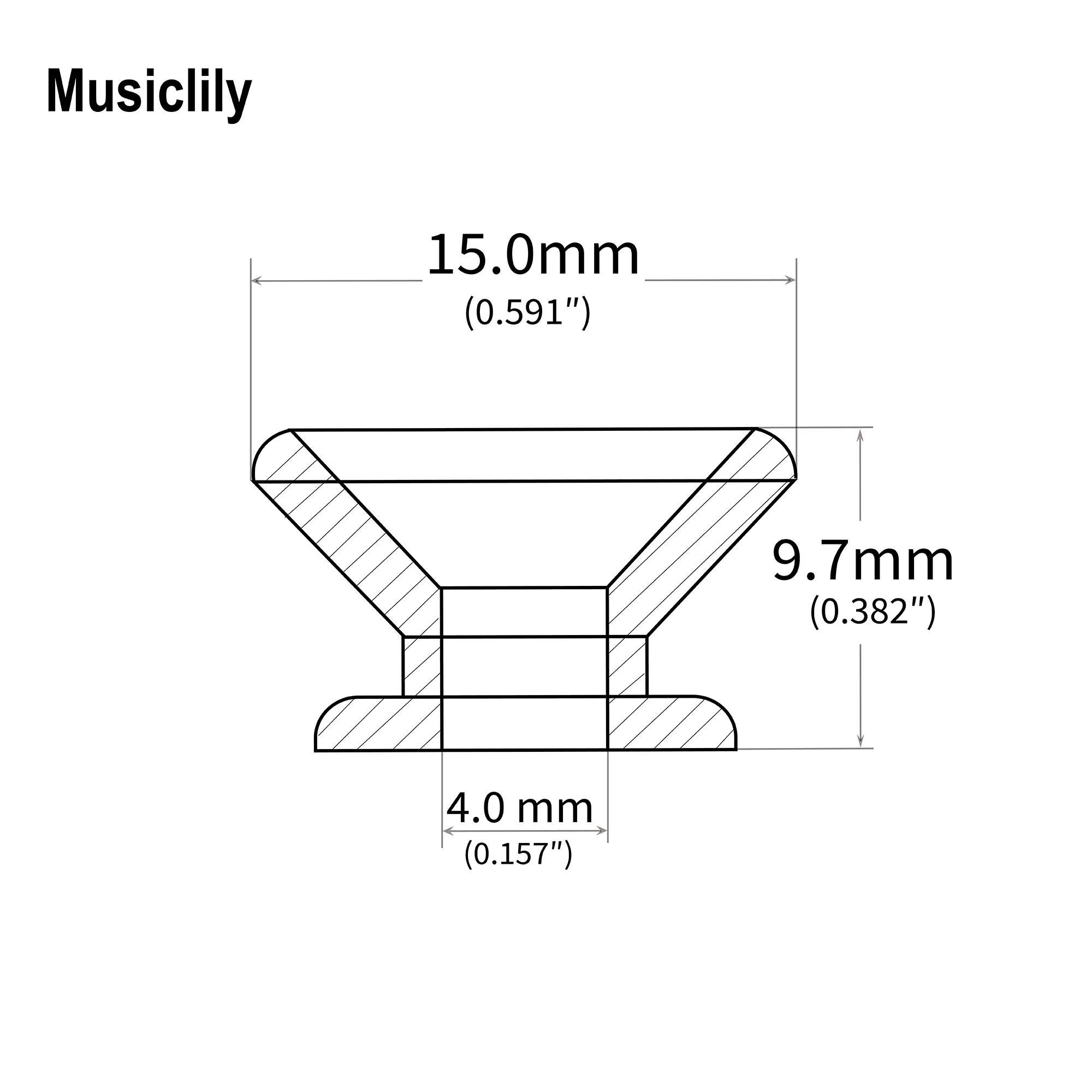 Musiclily Basic Oversized Guitar Strap Buttons Locks End Pins (Set of 2)