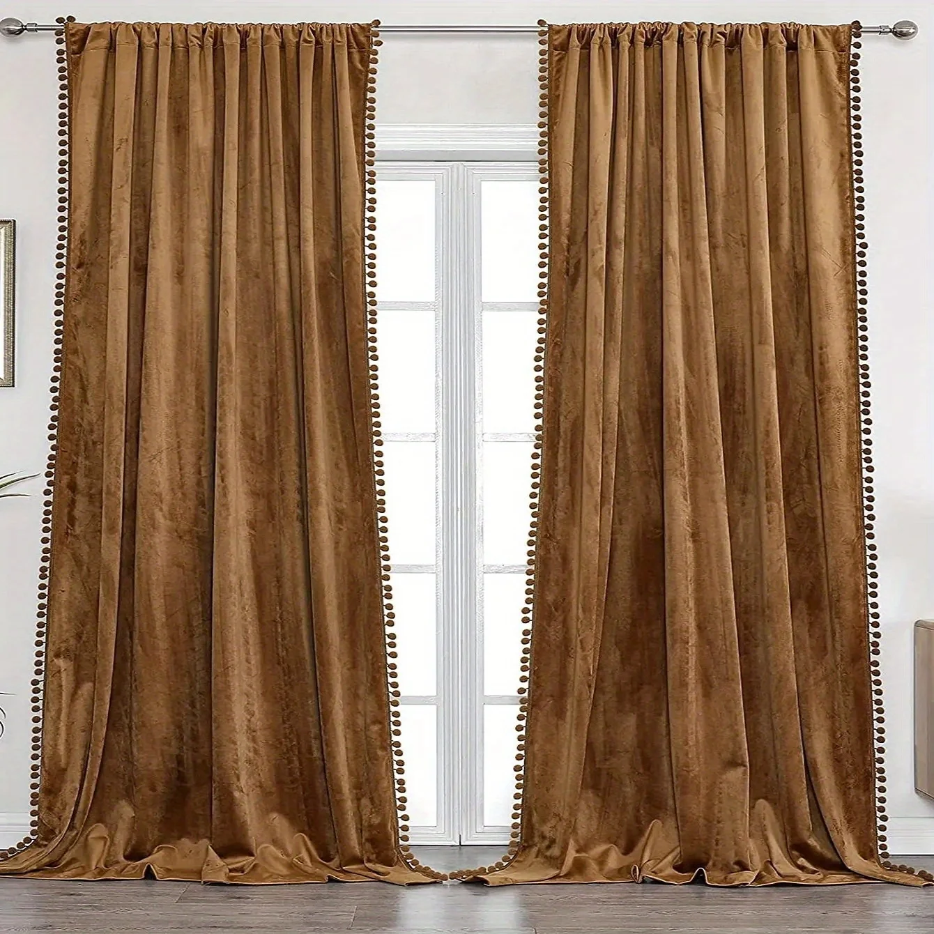 1PC French Luxury Drapes for Living Room and Bedroom, Boho Style Light Blocking Curtains, Home & Kitchen Decor, High-End Privacy