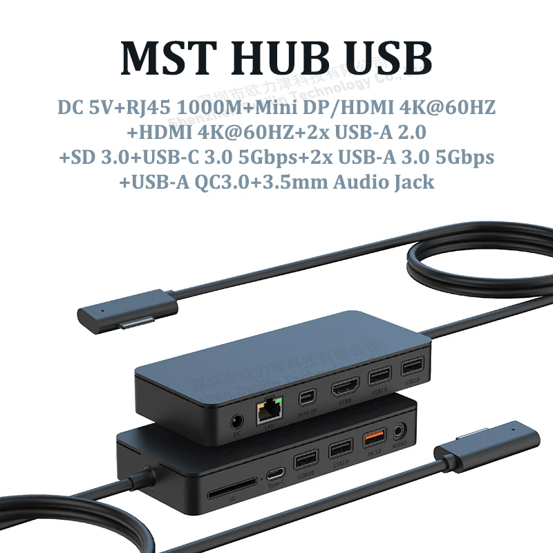 Imagem -05 - Mst Hub Usb Connect Dock 2x Hdmi Mini dp 4k 60hz para Microsoft Surface Pro Surface Book Surface go Surface Acessórios para Laptop