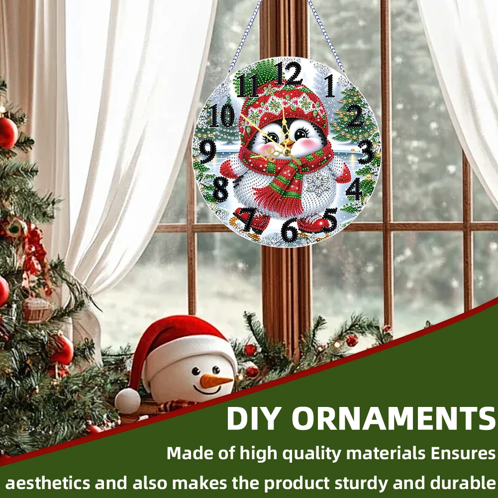 

Набор для создания 2D плоских DIY-часов-подвесок с алмазной мозаикой на Рождество, нерегулярной формы, для декора дома и спальни