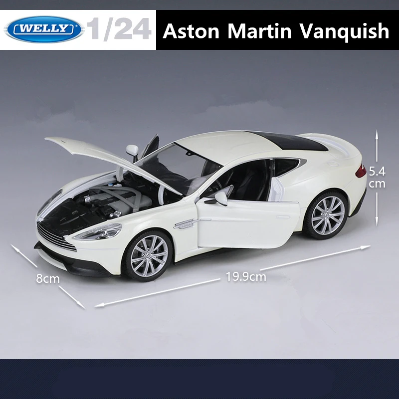 12-金属製の車のおもちゃ,子供用の高性能おもちゃ,教育用ゲーム,モデル1:24 aston marin vankish,ギフト