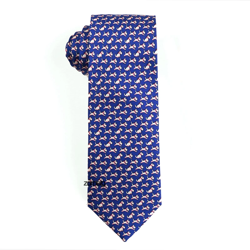 Men\'s slik Ties 7.5cm Fashion Blue Neckties For Men Business Silk For Men Fit Wedding office necktie Slim tie ties