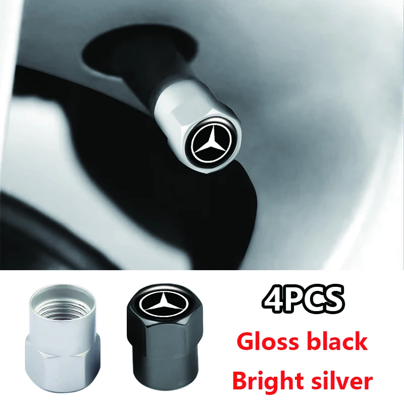 Couvercle de tige d'air de Valve de pneu de roue, 4 pièces, pour Mercedes Benz AMG CLS CLE CLA GLA GLB GLS classe A GLE W222 W210 W176
