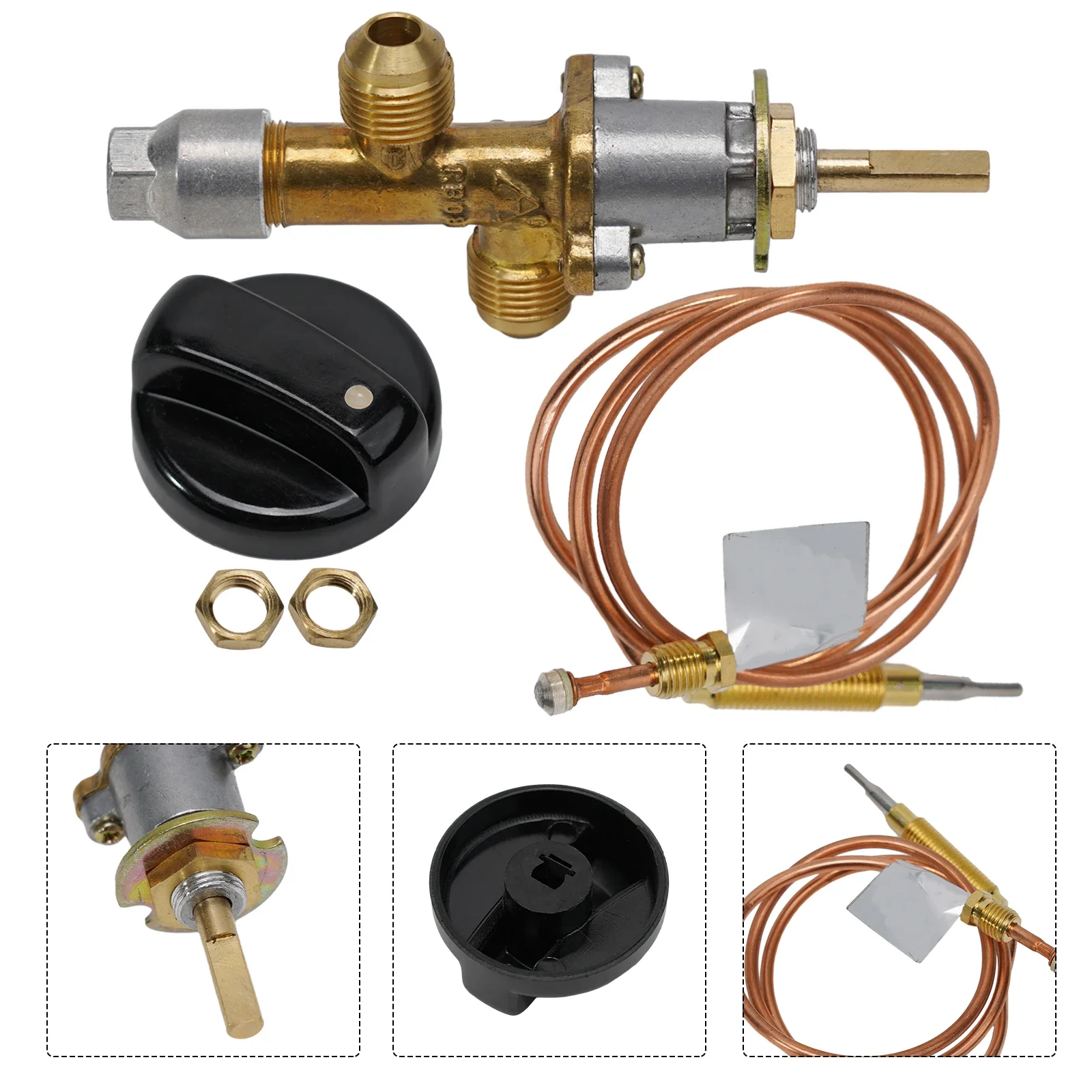 

Fire Flame Regulator Valve with Thermocoupler, 900mm Copper Inlet Tube , Perfect for Grills and Ovens Safe and Reliable