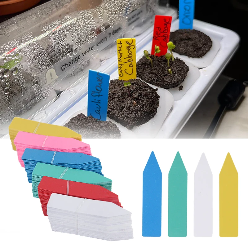 

100pcs Plant Plastic Labels Reusable Garden Waterproof Supplies Nursery Seedling Tray Markers Tags Diy Garden Decorating Tools