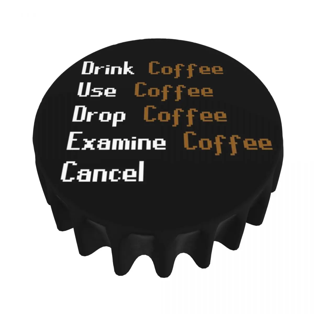 Runescape Mug Waterproof Round Tablecloth Oilproof Table Cloth for Kitchen Events Dining Table Cover 60 inches