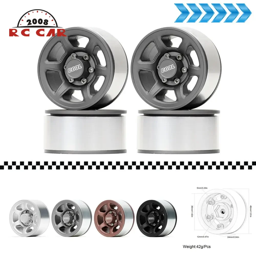 1/10 Aluminium 1.55 Beadlock Wheel Rim for RC Axial 90069 LC70 LC80 Jimny CC01 TF2 Car Accessories