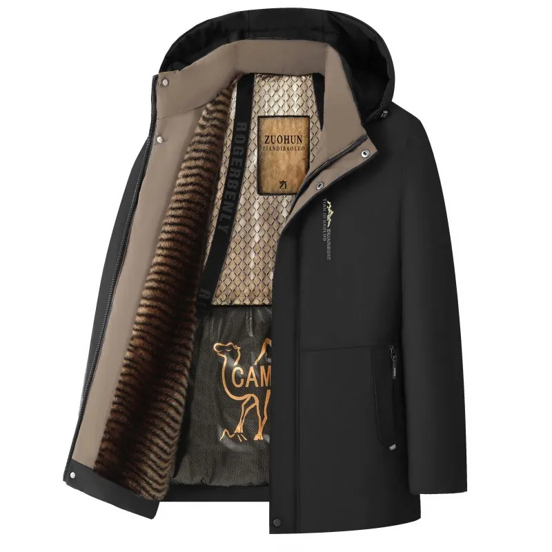 ZHUOFU 윈드브레이커 코트 헤비 플러시 안감 최고급 5중 보호 기술 럭셔리 겨울용
